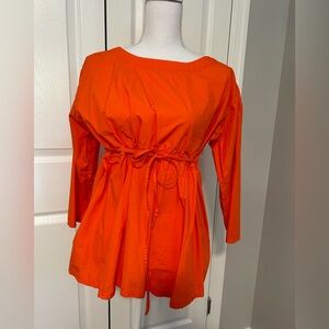 GAP maternity tie-waist orange shirt